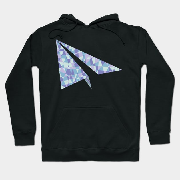 Geometric Polygon LowPoly Art Paper Plane Hoodie by ElusiveIntro